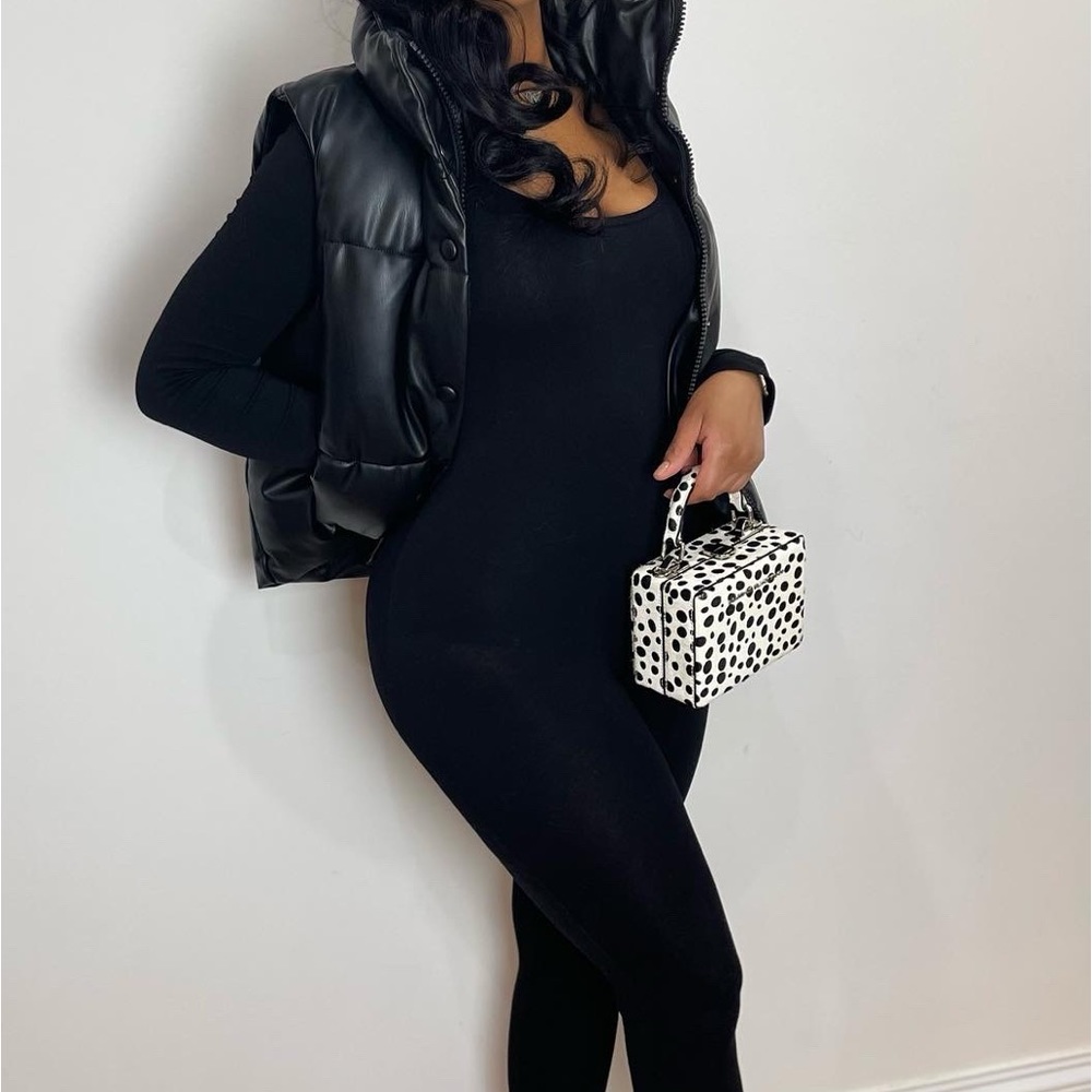COPY - Zara Faux Leather Puffer Vest